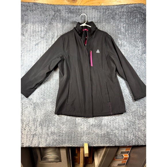 Reebok Other - Reebok Softshell Jacket Womens 2XL Black Pink Fleece Lined Performance Full Zip